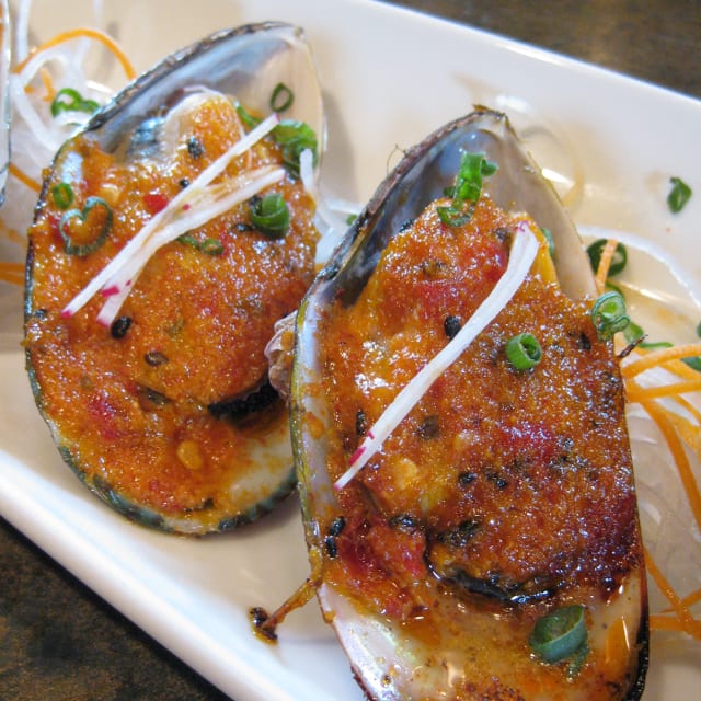 Baked Green Mussel.