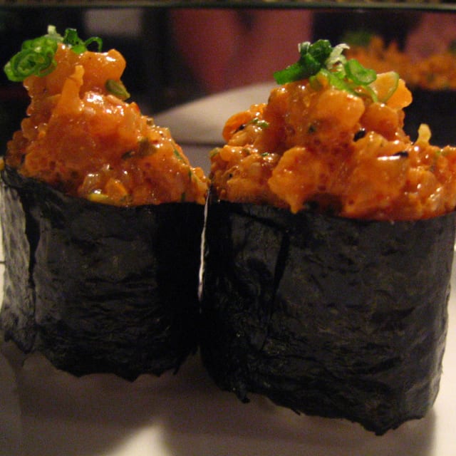 Spicy Scallops Nigiri.