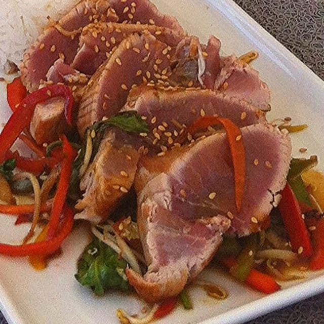 Seared Tuna Sashimi.
